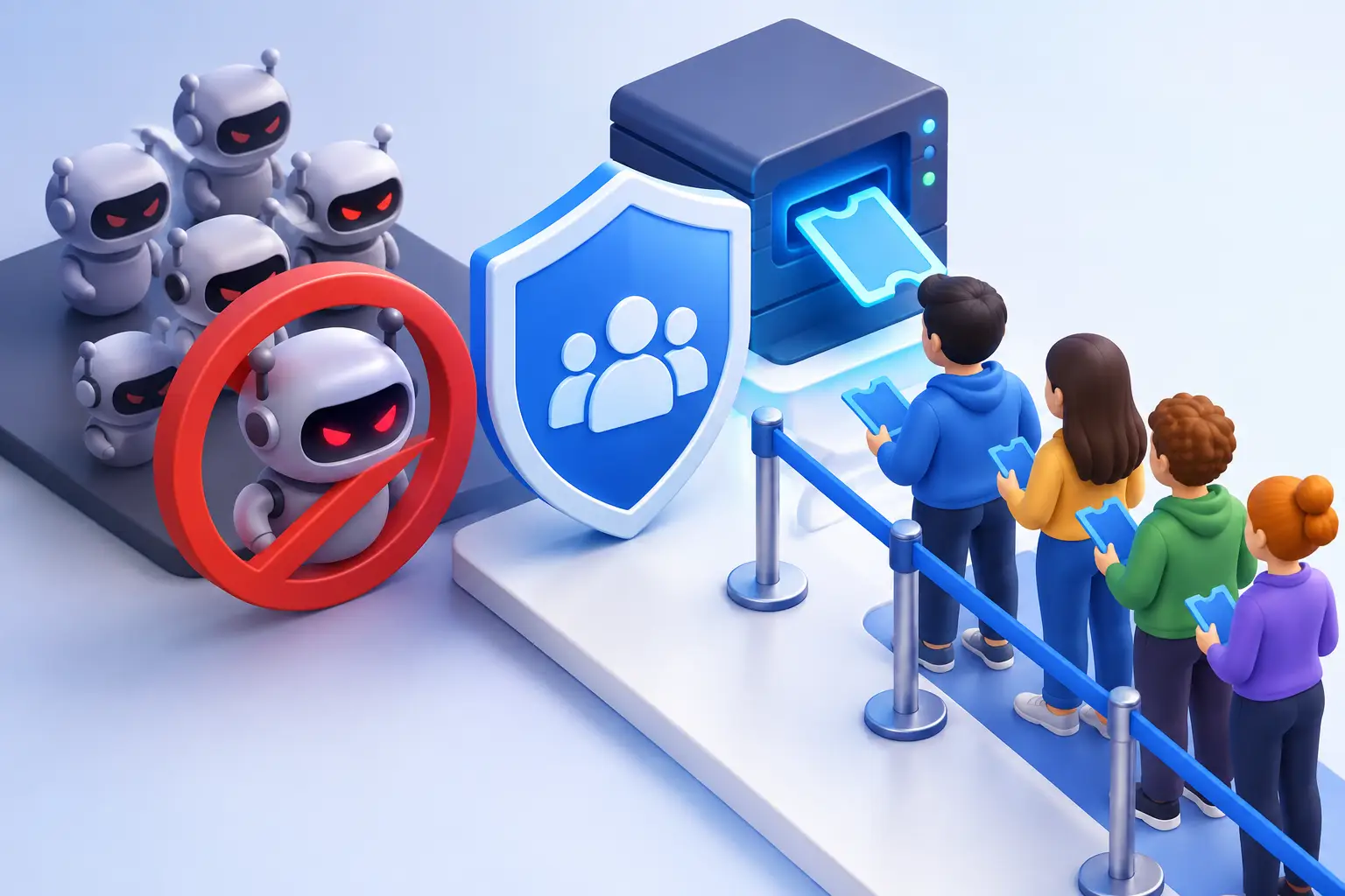 Ticket scalping bots blocked while fans queue to buy tickets